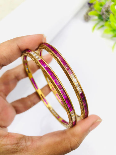 Red & White Stone Bangle